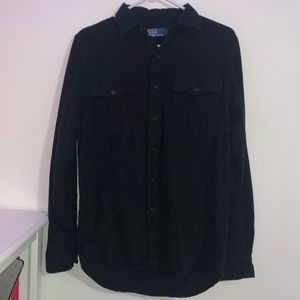 black polo button up